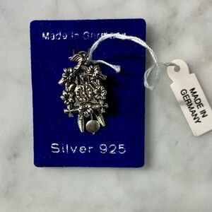 VTG German Sterling Silver Moving Parts Swinging Pendulum Cuckoo Clock Charm